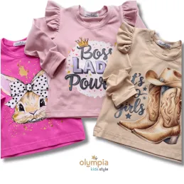 Bluzka z falbankami ZAJĄCZEK fuksja 2